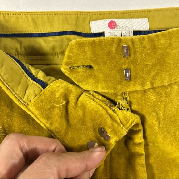Boden velvet dark yellow mustard pants, Kew style, ankle trousers cottage sz 4 - Picture 3 of 10